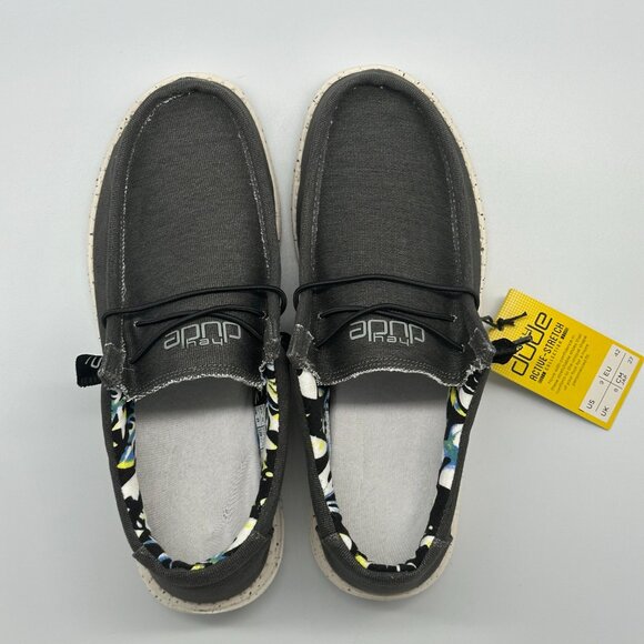 HEY DUDE Men Wally Stretch Black Size 9 lace up loafers men - Picture 10 of 16